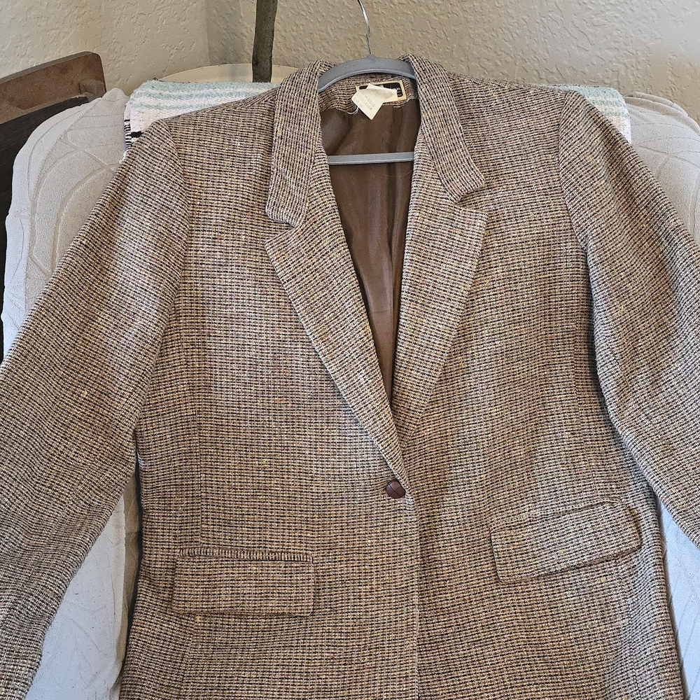 Classic Brown Tweed Women's Blazer